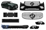 Pachet de tuning cu elemente negre si grila crom/neagra potrivit pentru Mercedes GLS X167 2020-2023 pentru modelul echipat cu bara spate A Design line