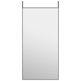 Oglindă pentru ușă, negru, 50x100 cm, sticlă și aluminiu