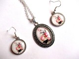 set sticla cu trandafiri roz 34139