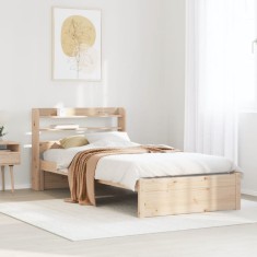 vidaXL Cadru de pat cu tăblie, 90x200 cm, lemn masiv de pin 3306730