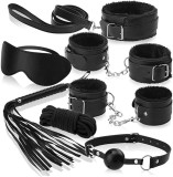 Set Bondage Erotica Fetish Art, Piele Neagra cu plus, 8 piese