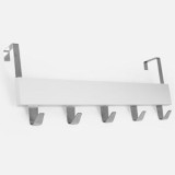 Cuier pentru ușă cu 5 c&acirc;rlige, Alb, 38x7x16cm, CMCLASS