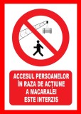 Placuta accesul persoanelor in raza de actiune a macaralei este interzis
