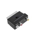 Adaptor EUROSCART tata - 3x RCA mama + SVHS mama + comutator in/out, Oem