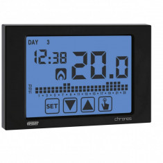 Termostat digital VEMER VE452900 Chronos, programabil, cu ecran tactil, pentru incalzire si aer conditionat, negru - RESIGILAT