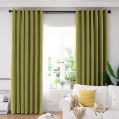 Draperie din catifea blackout cu inele albe, Madison, 150x230 cm, densitate 700 g/ml, Sycamore, 1 buc