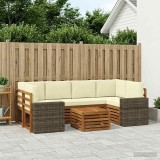 vidaXL Set de canapele de exterior cu pernă 7 pcs Natural și Crem 3384096