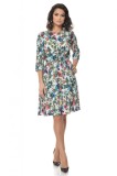 Rochie Multicolor cu snur in talie si model floral - M, Eranthe