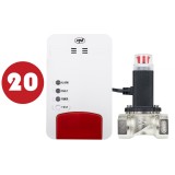 Box with 20 pcs PNI Safe House Dual Gas 250 Kit with sensors for 2 types of carbon monoxide (CO) and natural gas gas and 3/4 inch solenoid valve
