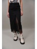 Fusta Dama Neagra cu Tul Radiate, Marime S/M, Poliester/Viscoza/Nylon/Elastan