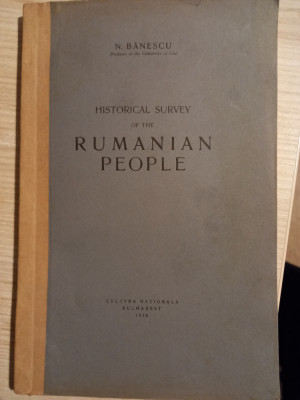 Nicolae Banescu Historical Survey of the Rumanian People Istoria Poporului Roman foto