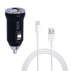 Incarcator pentru priza auto 1 x USB 1A si cablu de date si incarcare USB &ndash; Lightning, 2A, 1m, Fast Charging
