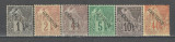 Reunion.1891 Posta coloniala-supr. 6 buc. SR.151, Nestampilat