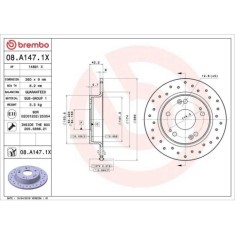 Set disc frana Honda Civic Ix Sedan Fb 09.11-12.16, Civic 8 Hatchback Fn Fk 09.05-12.12, Civic 8 Sedan Fd Fa 09.05-05.13, Spate, 260X9mm, plin, Brembo foto