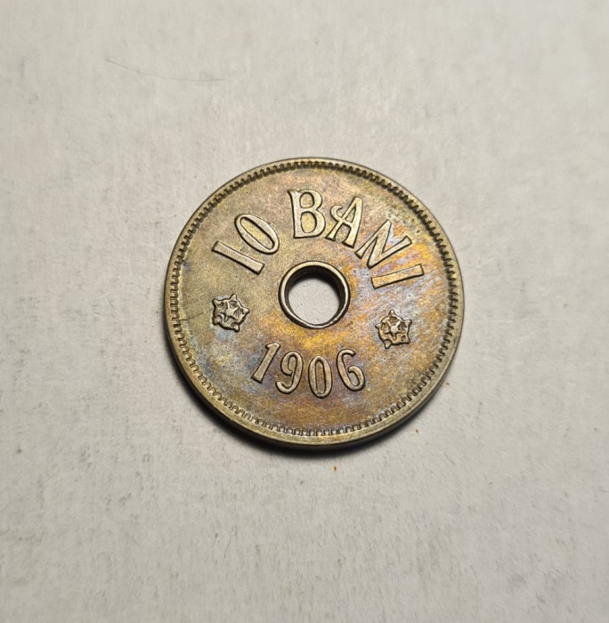 10 bani 1906 J Unc Patina
