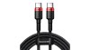 Cablu Baseus CATKLF-AL91 USB-C - USB-C PD QC 100W 5A 480Mb/s 2m - negru și roșu