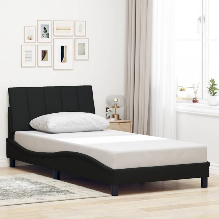 vidaXL Cadru de pat fără saltea, negru, 100x200 cm, textil 3310372