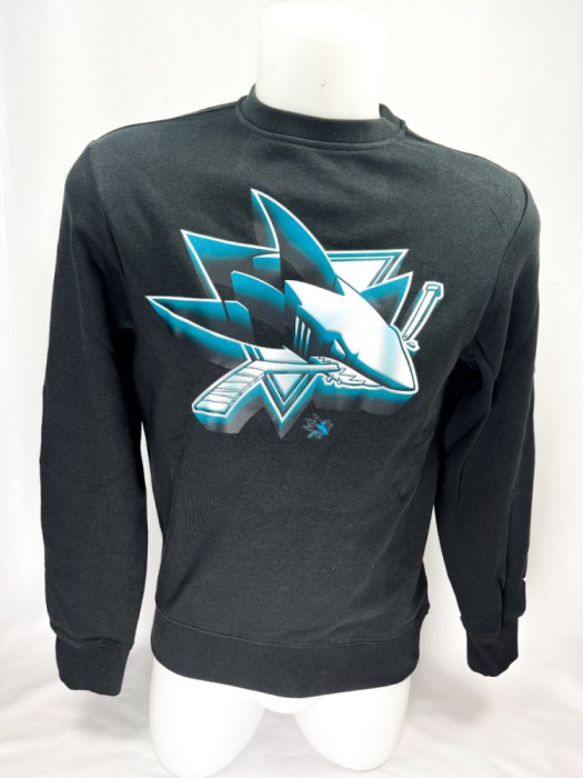 San Jose Sharks hanorac de bărbați Chrome Graphic Crew Sweatshirt Black - 2XL