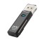 Cititor de carduri 2in1 pentru SDXC si microSDXC, indicator LED, viteza transfer 2.0 - Negru