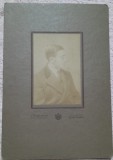 Fotografie pe carton, profil de barbat, inceput de secol XX