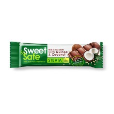 Ciocolata cu lapte cu quinoa si cocos cu indulcitor stevie 25gr &quot;sweet &amp; safe&quot;