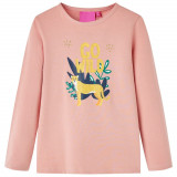 Tricou pentru copii cu maneci lungi roz deschis 128 GartenMobel Dekor, vidaXL