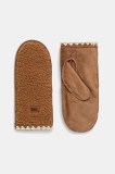 UGG mănuși din piele &icirc;ntoarsă culoarea maro, 101031