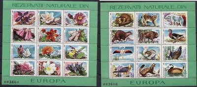 Romania 1987 European flora and fauna, 2 perf. sheetlet, MNH S.141 foto