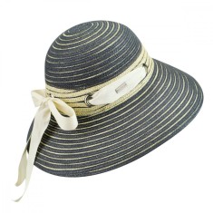 Palarie Betmar Jasmine Braided Wide Brim Bleumarin - Cod 905633 foto