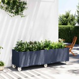 VidaXL Jardinieră de grădină cu picioare, albastru gri, 160x50x54 cm, PP