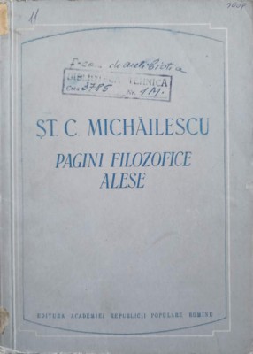 PAGINI FILOZOFICE ALESE-ST.C. MICHAILESCU-239530 foto