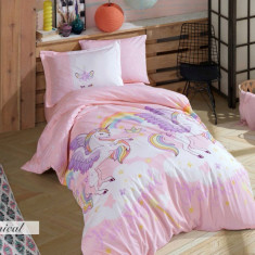 Lenjerie de pat pentru o persoana, Magical - Pink, Hobby, Bumbac Poplin