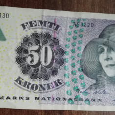M1 - Bancnota foarte veche - Danemarca - 50 Koroane