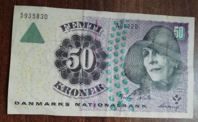 M1 - Bancnota foarte veche - Danemarca - 50 Koroane foto