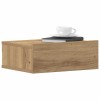 Noptiera suspendata Gossi stejar artisan 40x32x15 cm, lemn prelucrat, montare pe perete, economie spatiu, design modern