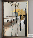 Tablou contemporan, tablou living abstract, tablou decorativ living 71x151cm