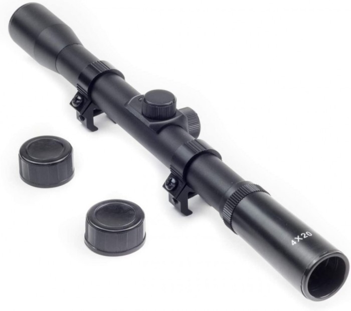 Luneta metalica profesionala Bushnell 4x20,cu sina de prindere 11mm