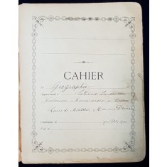 MANUSCRIS , CAIET DE GEOGRAFIE - CATHERINE ROUSSENESCO , CRAIOVA , 1890