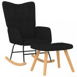 VidaXL Scaun balansoar cu taburet, galben muștar, textil