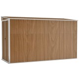 Cumpara ieftin Sopron de gradina montat pe perete, maro, 118x288x178 cm, otel galvanizat