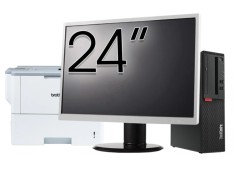 Pachet Calculator Second Hand Lenovo M710 SFF, Intel Core i5-6500 3.20GHz, 8GB DDR4, 256GB SSD + Monitor 24&amp;quot; &amp; Imprimanta Brother HL-L6300DW NewT