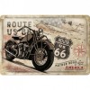 Placa metalica - Route 66 - Bike Map - 20x30 cm, Nostalgic Art Merchandising