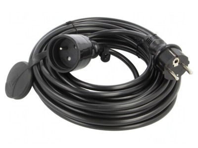 Prelungitor alimentare negru 10m 16A foto