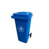 Container deseuri 120L Leziter albastru HDPE profesional cu roti, conform EN-840