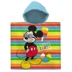 Prosop de plaja tip poncho Mickey Mouse 60 120 cm