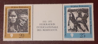 Germania DDr 1971, Mi 1680-81, F.I.R. 2V MNH foto