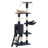 VidaXL Ansamblu pisici st&acirc;lpi din funie sisal, 138 cm, albastru &icirc;nchis