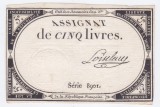 Bancnota asignat Franta 5 Livre 1793 - PA76 aUNC