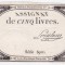 Bancnota asignat Franta 5 Livre 1793 - PA76 aUNC