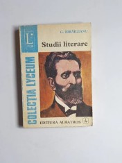 Studii literare &ndash; Aut. G. Ibrăileanu, Ed. Albatros, Lyceum, 1976 (ed. a II-a; &icirc;ngr. Ion Balu)